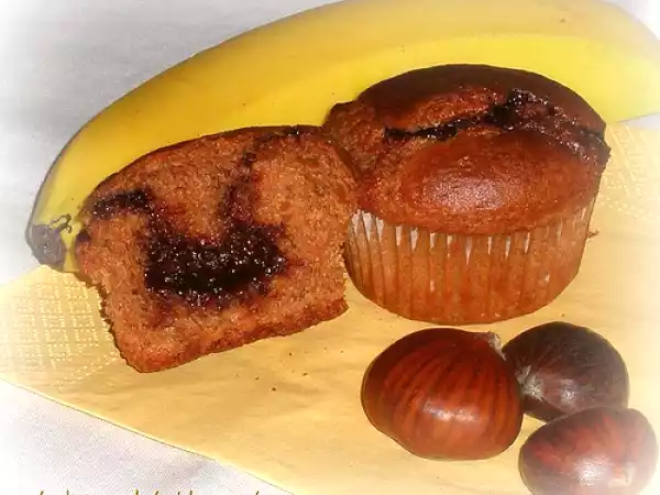 Ricetta Muffins alla banana con farina di castagne e nutella