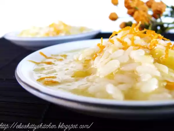 Ricetta Risotto con zucca bianca, fonduta di taleggio e arancia