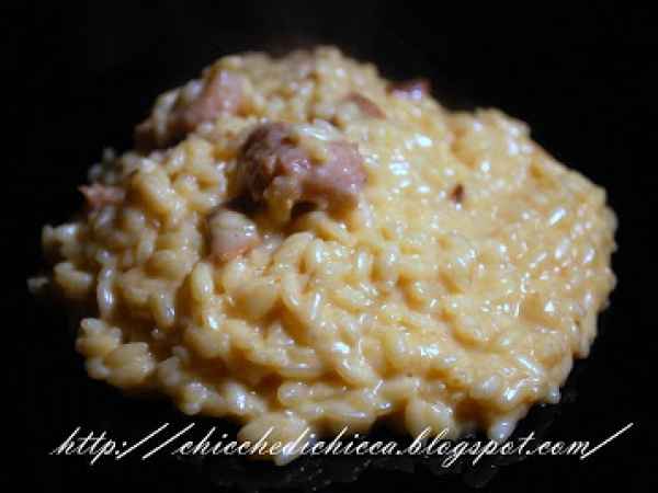 Ricetta Risotto salsiccia e funghi nella pentola a pressione