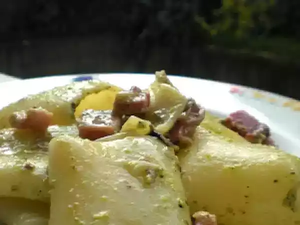Ricetta Paccheri con speck e pistacchi