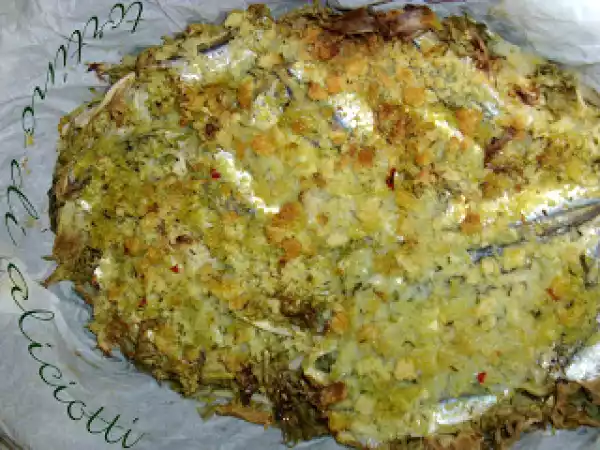 Ricetta Tortino di alici e indivia