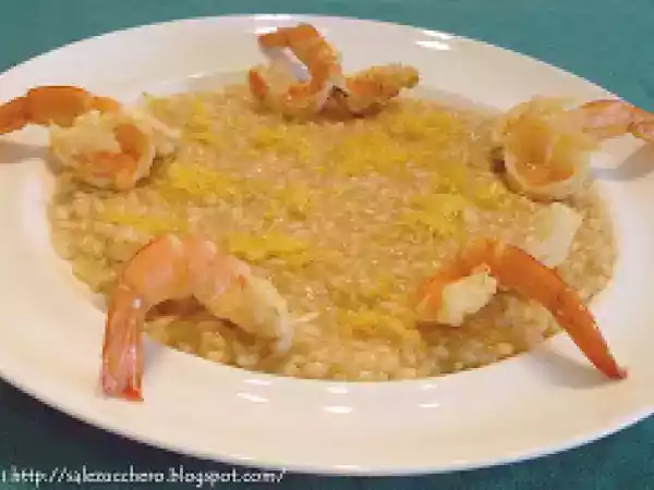 Ricetta Risotto al thè verde, gamberi e limone