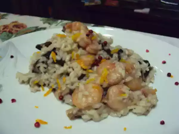 Ricetta Risotto radicchio e gamberi al profumo di arancia