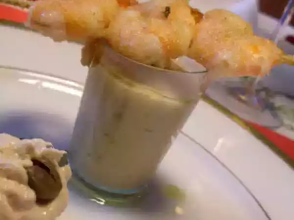Ricetta Bicchierino di crema con gamberi