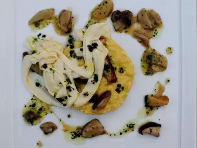 Ricetta Risotto alla parmigiana, funghi e crema di formaggio