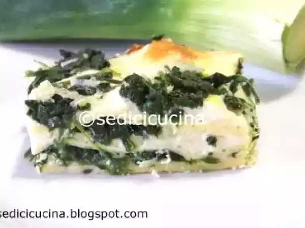 Ricetta Pasticcio di crespelle con porri e spinaci