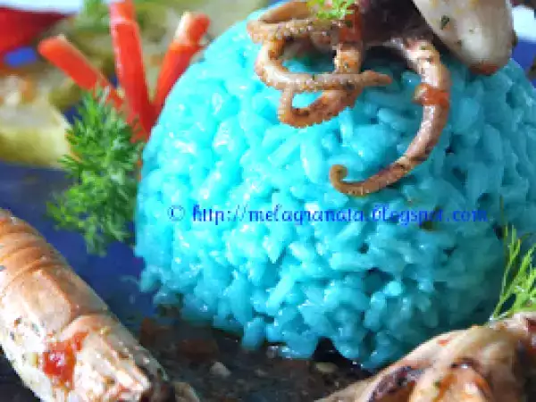 Ricetta Risotto blu... dipinto di blu !