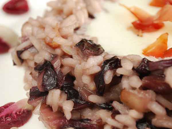 Ricetta Risotto al radicchio, speck e fonduta di castelmagno