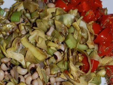 Ricetta Insalata di carciofi, fagioli dall'occhio e pomodorini di sicilia