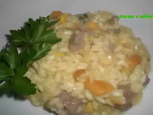 Ricetta Risotto in giallo salsiccia e fave