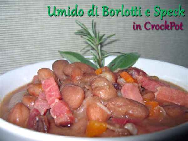 Ricetta Umido di borlotti e speck in crockpot