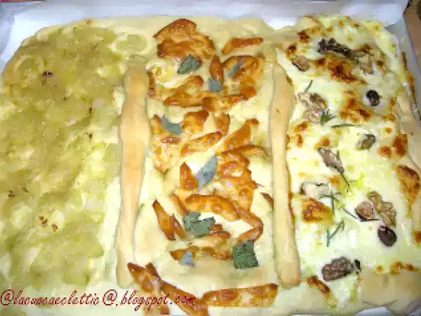 Ricetta Focaccia ai tre gusti
