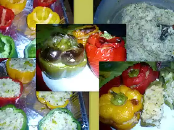 Ricetta Peperoni ripieni riso zucchine e salsiccia