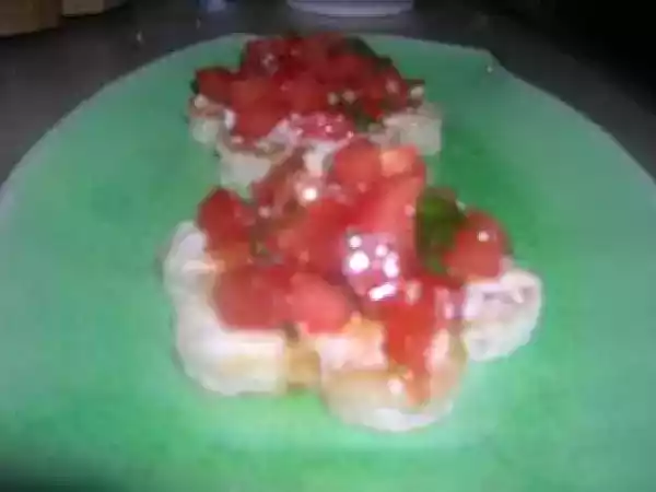 Ricetta Bruschette con pomodoro e philadelphia - bruschette with tomato and philadelphia