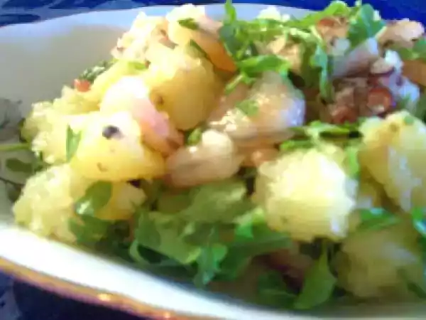 Ricetta Insalata di gamberetti, polpo, patate e rucola