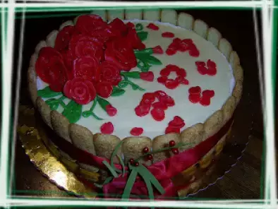 Ricetta Torta fredda nutella e cioccolato bianco decorata con rose