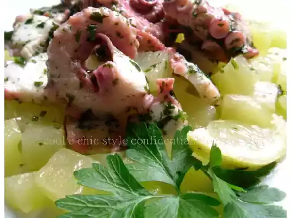 Ricetta Polpo marinato con patate, come piace a me !!