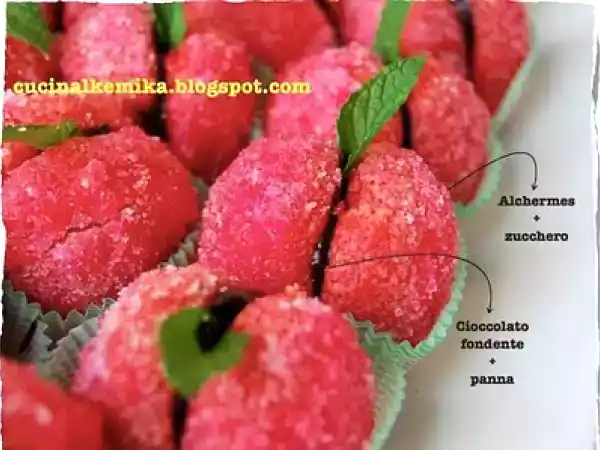 Ricetta Dolci pesche all'alchermes e cioccolato