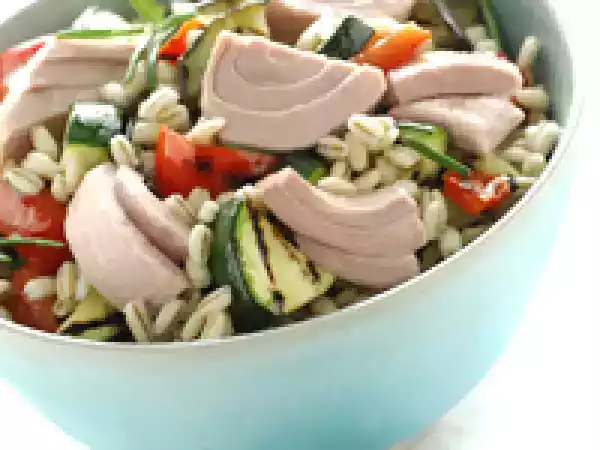 Ricetta Orzo in insalata con tonno e verdure grigliate