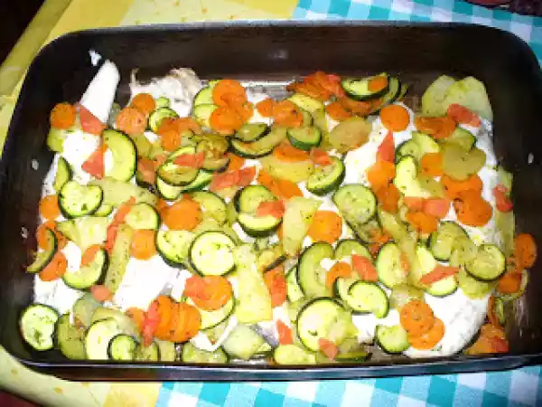 Ricetta Branzino al forno con verdure