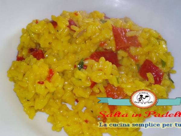 Risotto con peperoni e zafferano - Preparazione tappa 1