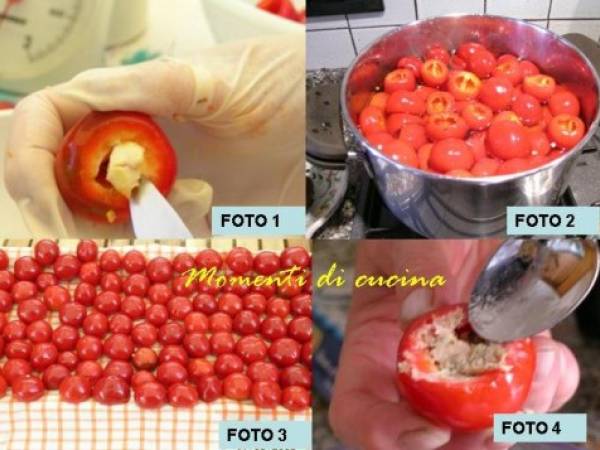 Peperoncini piccanti ripieni con capperi e acciughe - Preparazione tappa 3