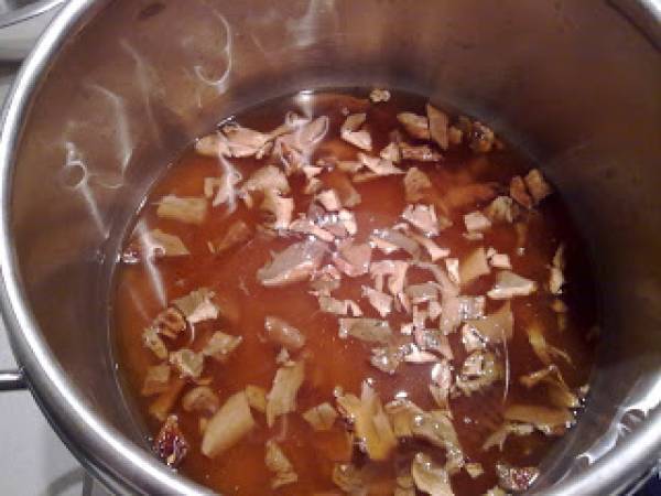 Risotto ai funghi secchi (in pentola a pressione) - Preparazione tappa 1