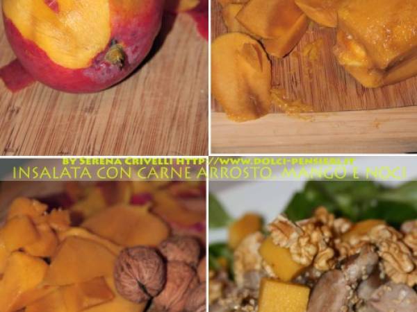 INSALATA CON CARNE ARROSTO, MANGO E NOCI secondo - Preparazione tappa 1