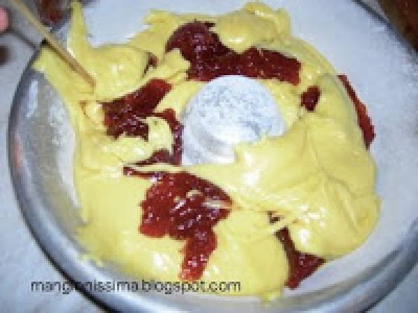 Ciambellone variegato alla marmellata - Preparazione tappa 2