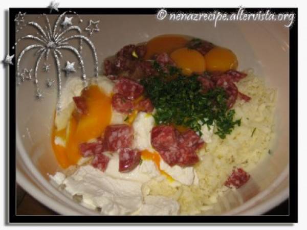 Torta rustica con ricotta e salame - Preparazione tappa 2