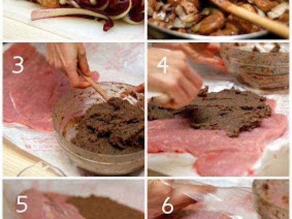 Rotolo di Tacchino con Radicchio e Castagne - Preparazione tappa 1