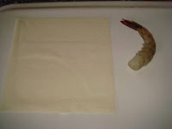 Gamberi in pasta spring roll - Preparazione tappa 1