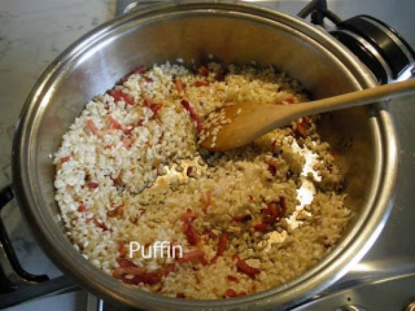 Risotto zucca, gorgonzola e speck - Preparazione tappa 1