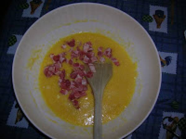 Frittata al forno parmigiano e pancetta - Preparazione tappa 2