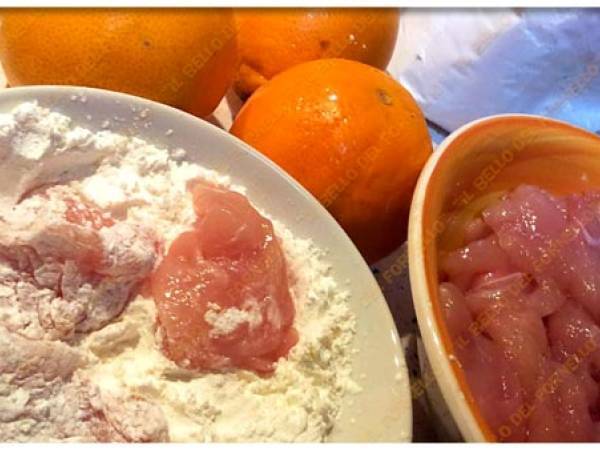 Bocconcini di pollo all’arancia - Preparazione tappa 1