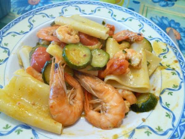 Paccheri con Mazzancolle, zucchine e pomodorini - Preparazione tappa 6
