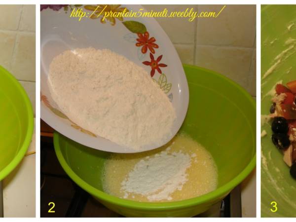 Plumcake ai Peperoni, Tonno e Olive - Preparazione tappa 1