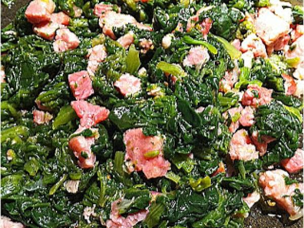 Orecchiette pancetta e spinaci - Preparazione tappa 1