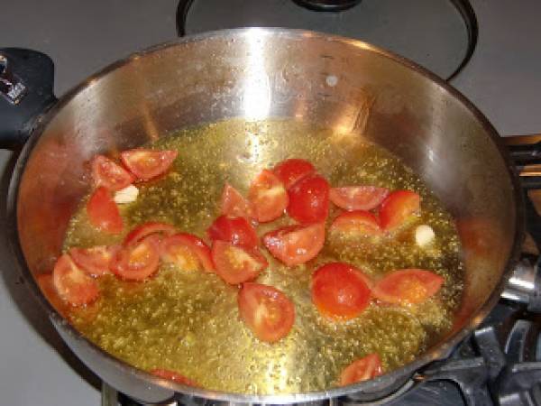 Gnocchetti con totani e pesto - Preparazione tappa 1