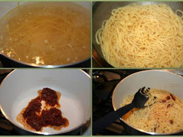 Spaghetti con sugo pronto alla 'Nduja - Preparazione tappa 2
