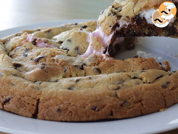 Torta cookie con cioccolato e marshmallows - Preparazione tappa 10