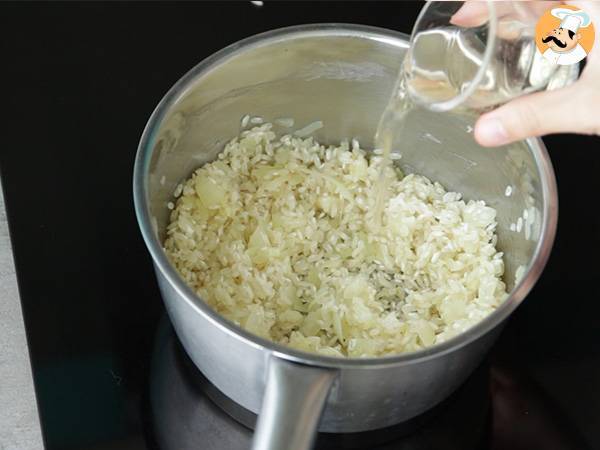 Risotto con formaggio e chorizo - Preparazione tappa 3