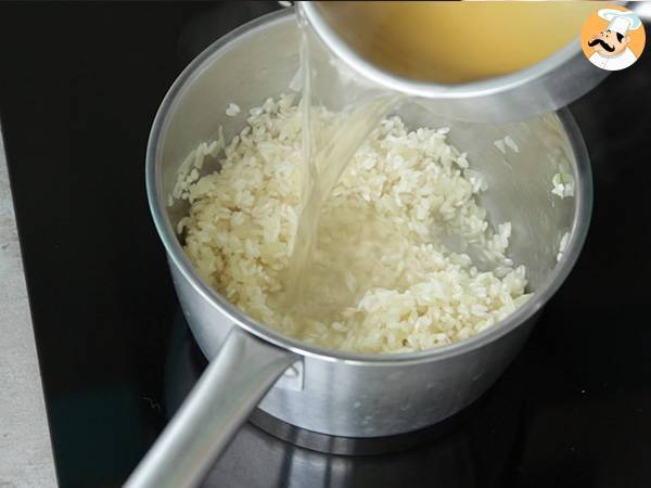 Risotto con formaggio e chorizo - Preparazione tappa 4