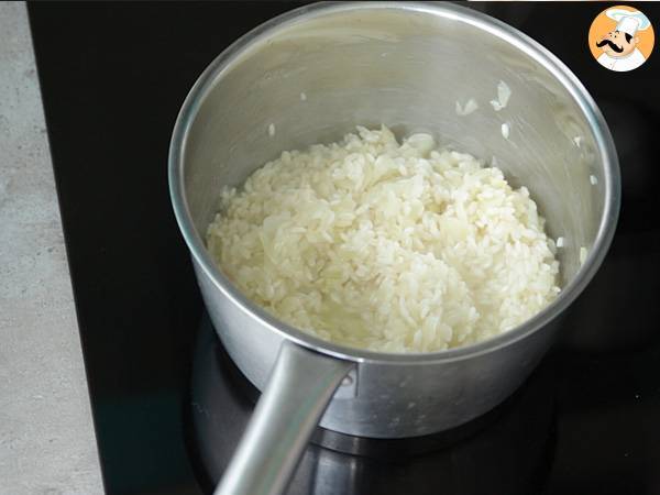 Risotto con formaggio e chorizo - Preparazione tappa 5