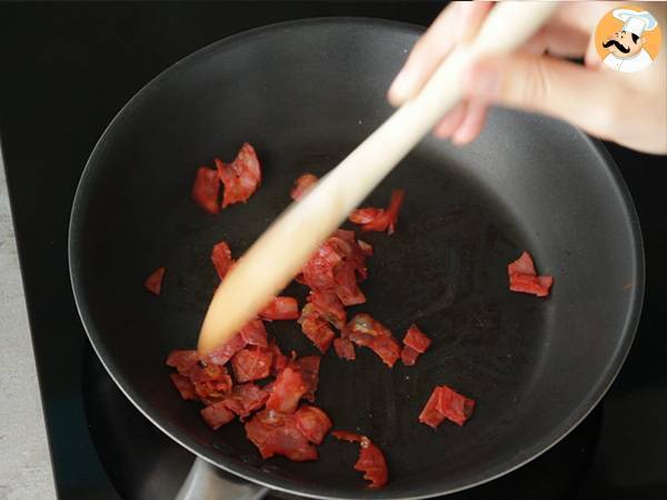 Risotto con formaggio e chorizo - Preparazione tappa 6