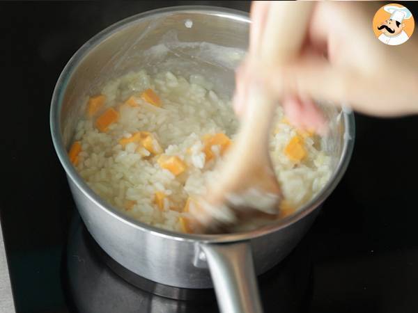 Risotto con formaggio e chorizo - Preparazione tappa 7