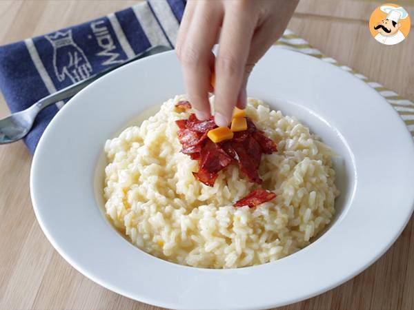 Risotto con formaggio e chorizo - Preparazione tappa 8