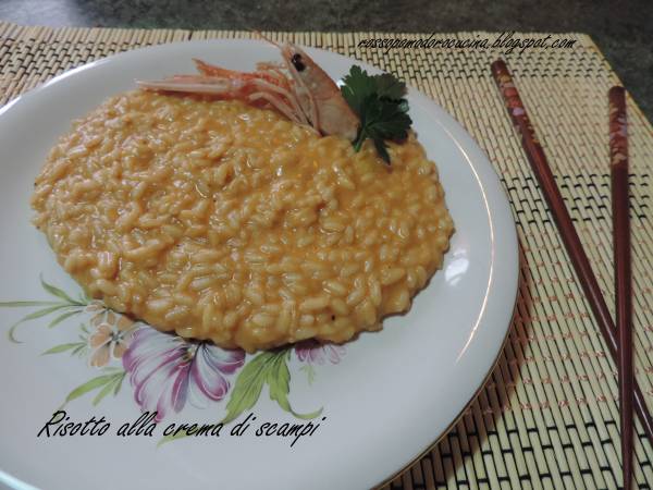 Risotto cremoso alla crema di scampi - Preparazione tappa 3