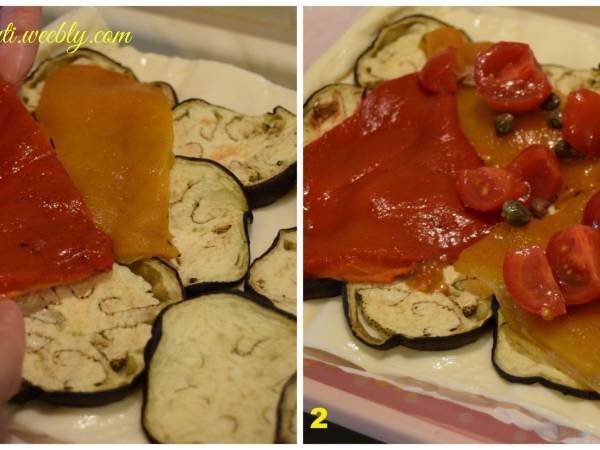 Rotolo di Mozzarella con Melanzane e Peperoni - Preparazione tappa 2