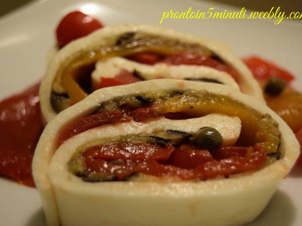 Rotolo di Mozzarella con Melanzane e Peperoni - Preparazione tappa 3
